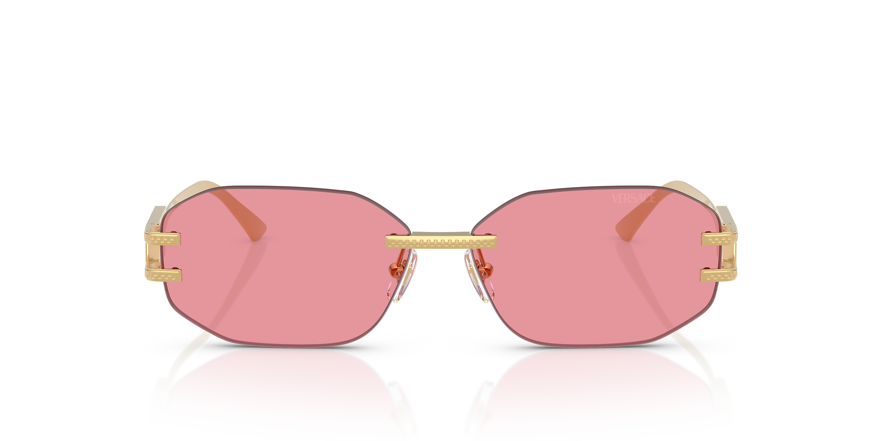 Versace Frameless Sunglasses For Women In Gold
