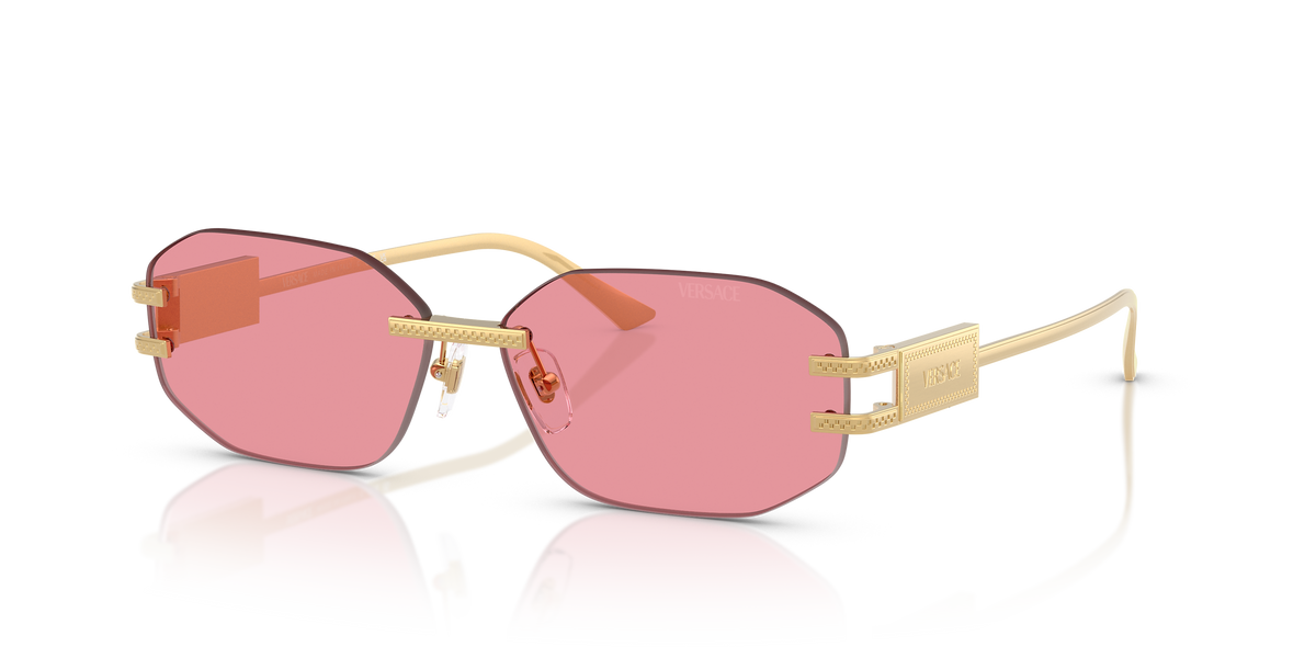 Versace Frameless Sunglasses For Women In Gold