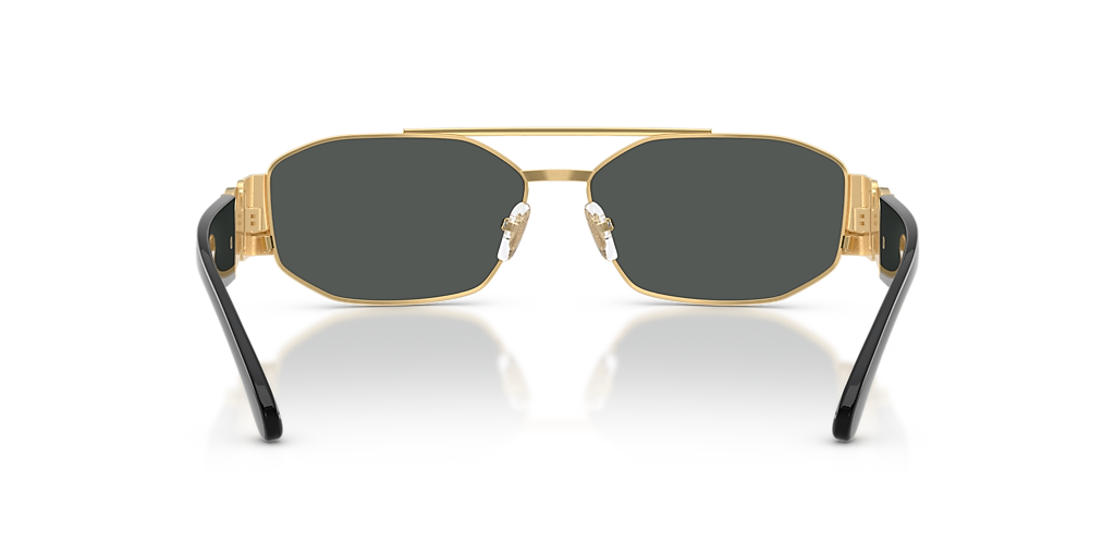 Versace Unisex Grey Lens Sunglasses In Gold