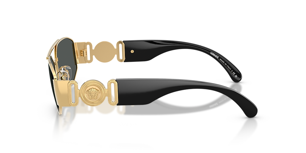 Versace Unisex Grey Lens Sunglasses In Gold