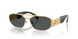 Versace Unisex Grey Lens Sunglasses In Gold