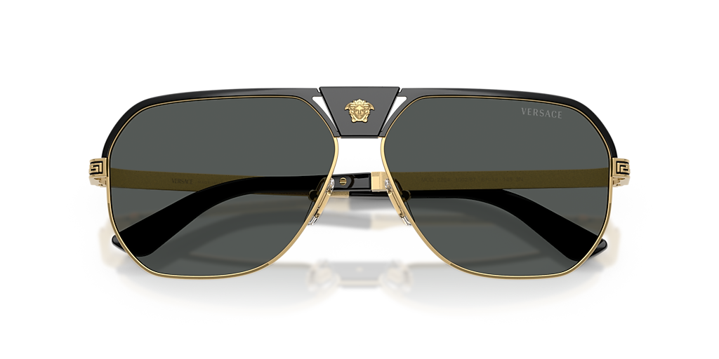 Versace Mens Aviator Sunglasses In Black/Gold