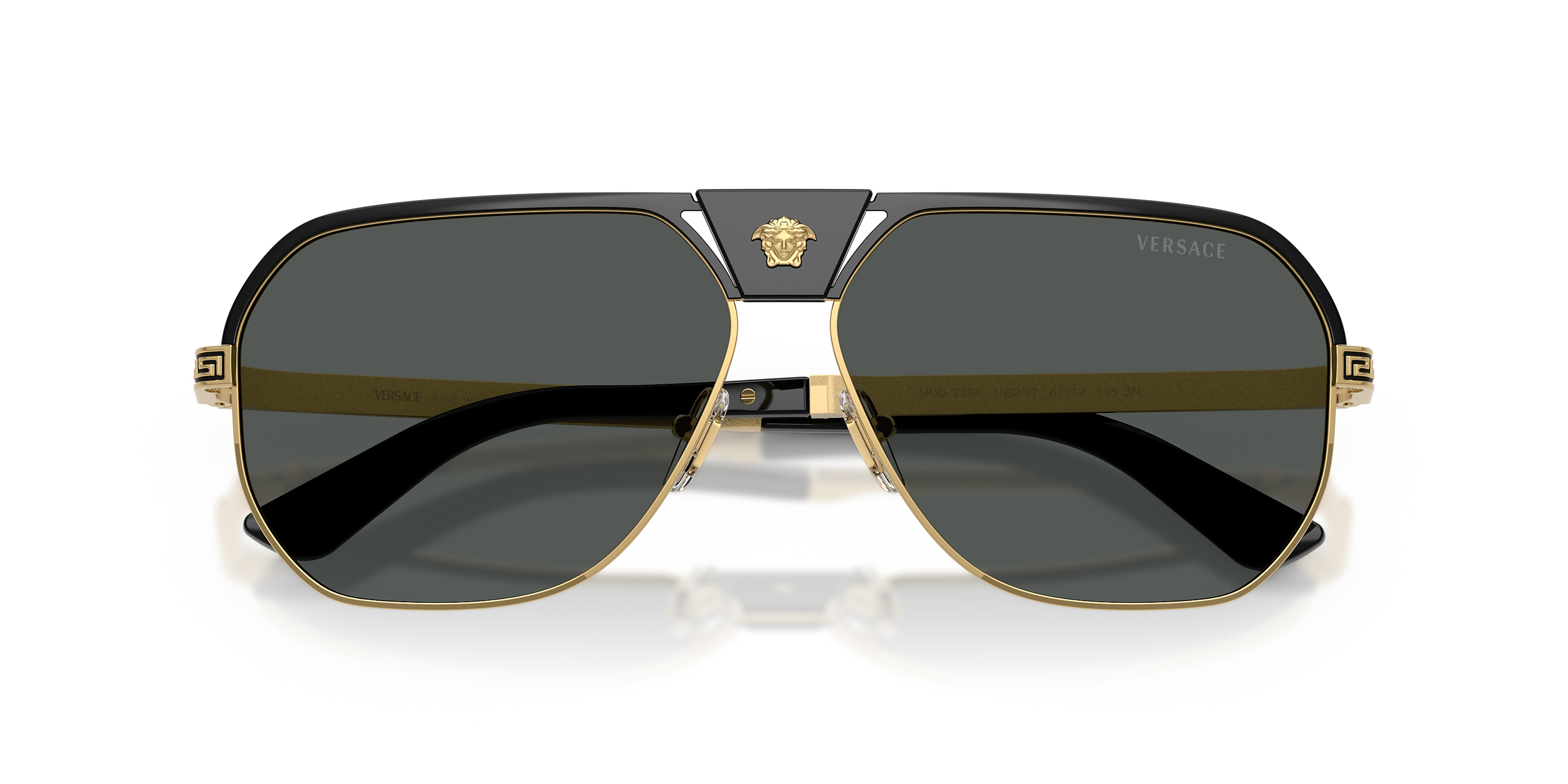 Versace Square Metal Sunglasses In Black