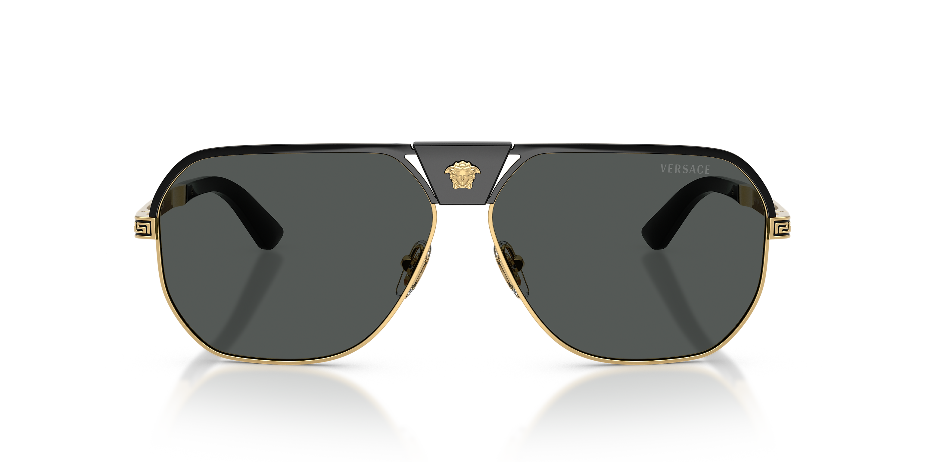 Versace Square Metal Sunglasses In Black