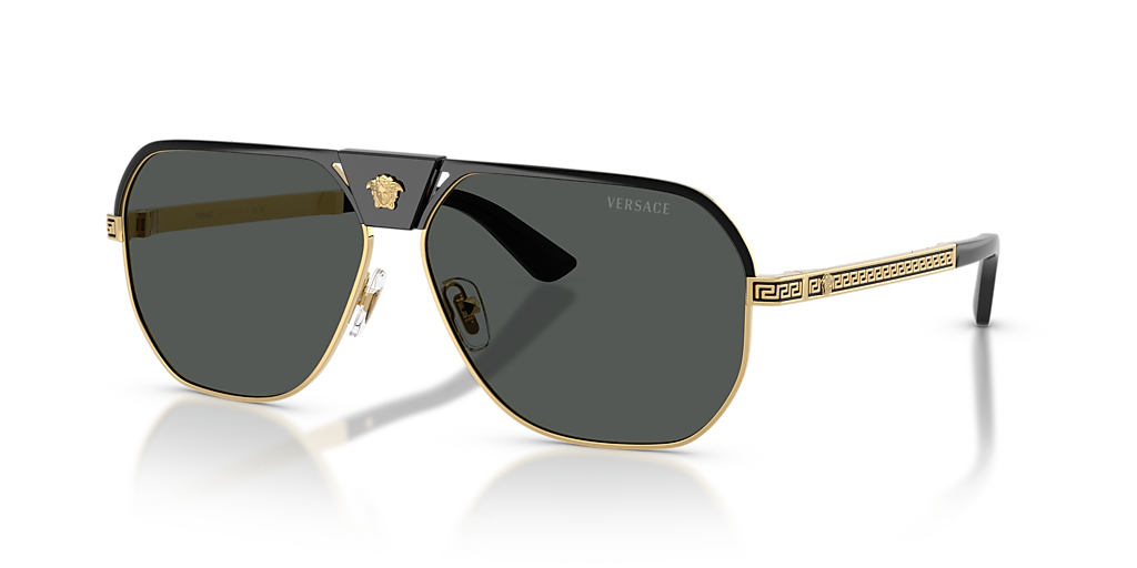Versace Mens Aviator Sunglasses In Black/Gold