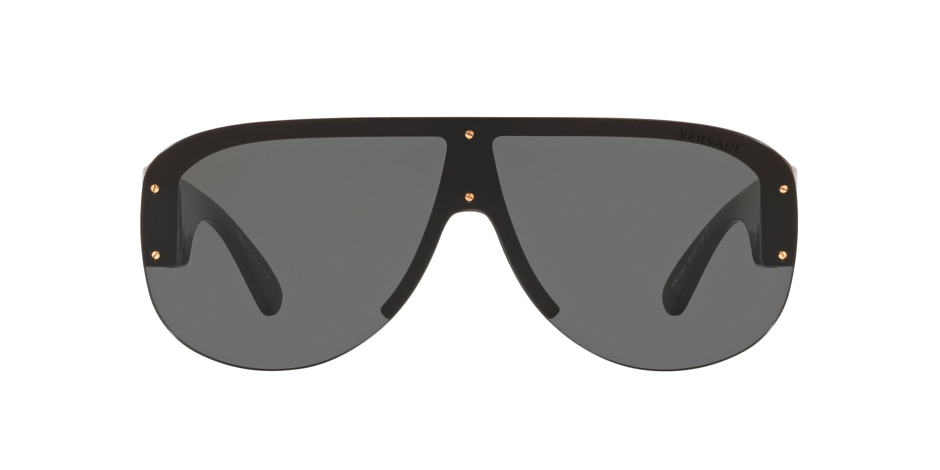 Versace Mens Shield Sunglasses In Black/Gold