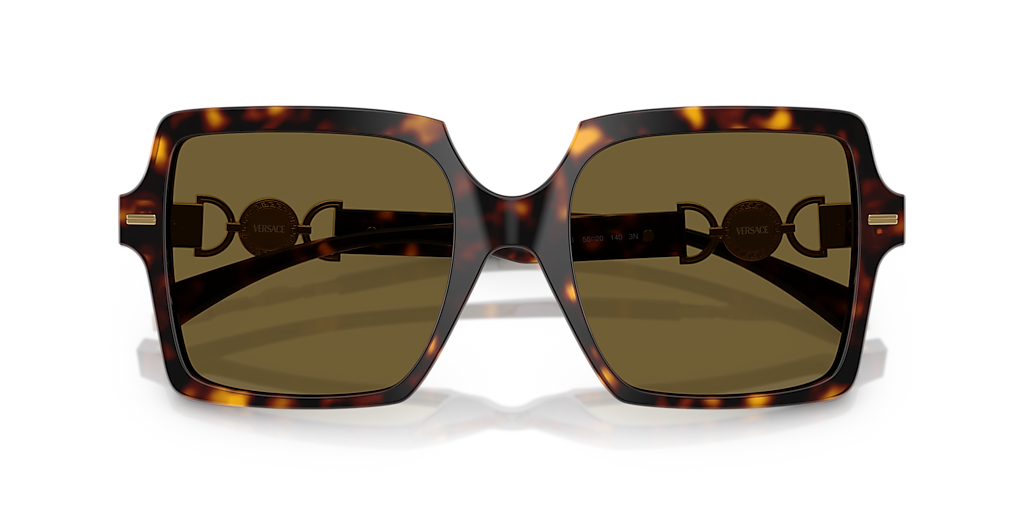 Versace Womens Square Frame Sunglasses In Brown & Gold