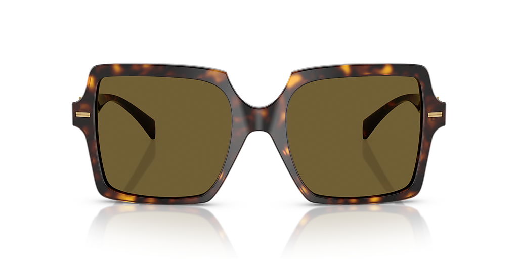 Versace Womens Square Frame Sunglasses In Brown & Gold