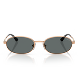 Vogue Womens Dark Grey Lens Polarized Sunglasses In Rose Gold