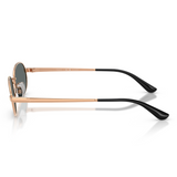 Vogue Womens Dark Grey Lens Polarized Sunglasses In Rose Gold
