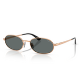 Vogue Womens Dark Grey Lens Polarized Sunglasses In Rose Gold