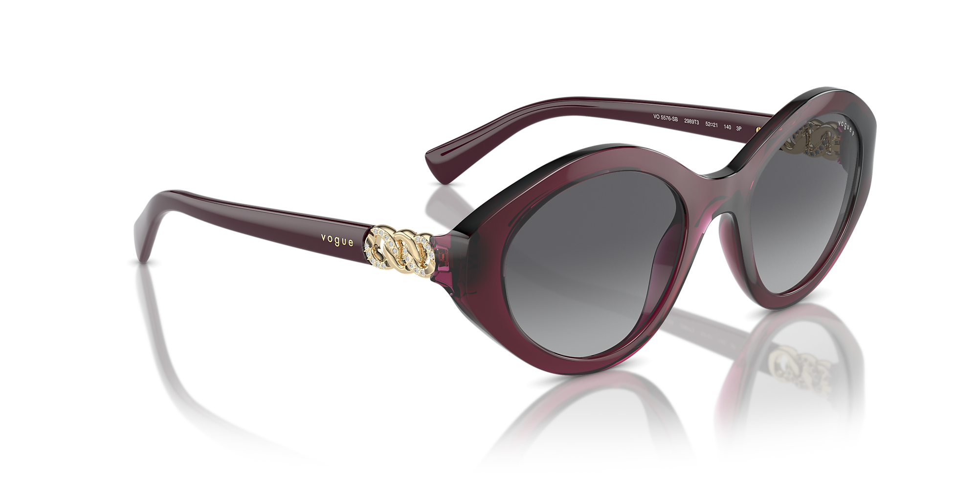 Vogue Round Frame Sunglasses In Transparent Cherry