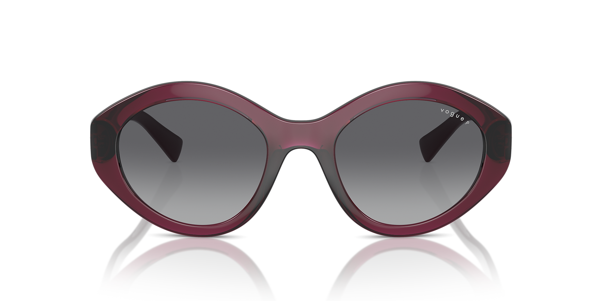 Vogue Round Frame Sunglasses In Transparent Cherry