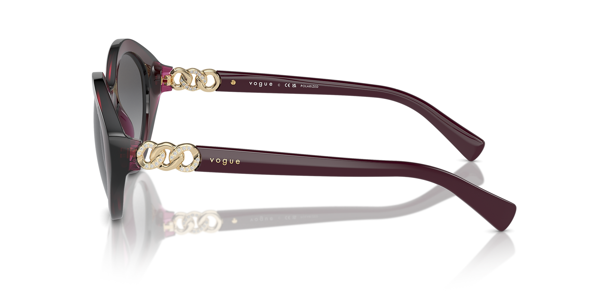 Vogue Round Frame Sunglasses In Transparent Cherry