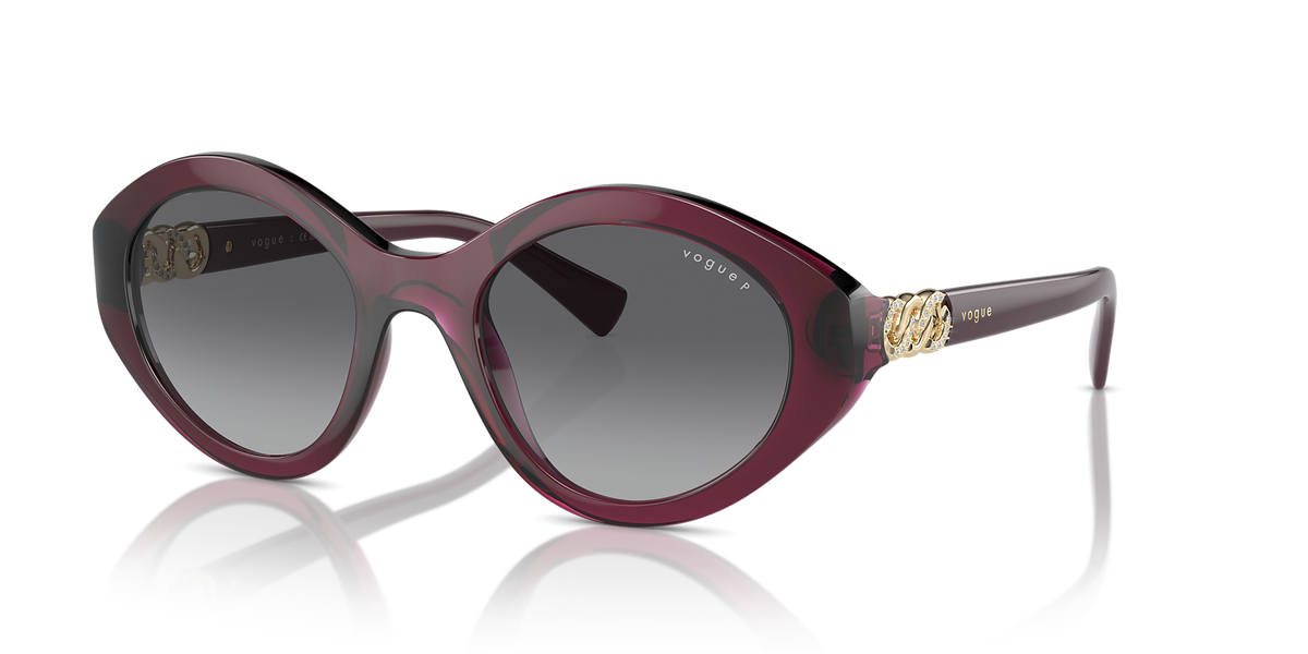 Vogue Round Frame Sunglasses In Transparent Cherry