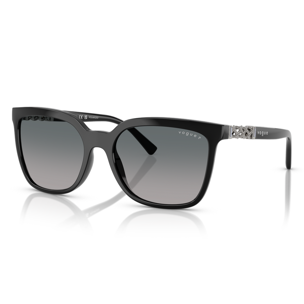 Vogue Polarized Square Womens Sunglasses In Black