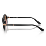 Vogue Womens Round Frame Sunglasses In Black & Rose Gold