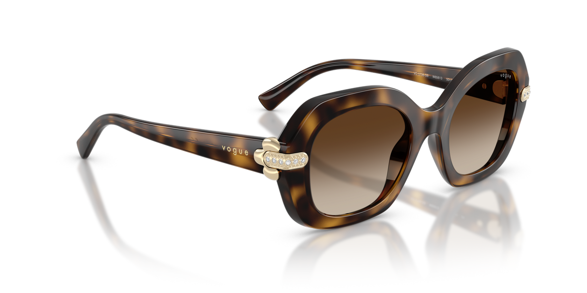 Vogue Irregular Frame Sunglasses In Dark Havana