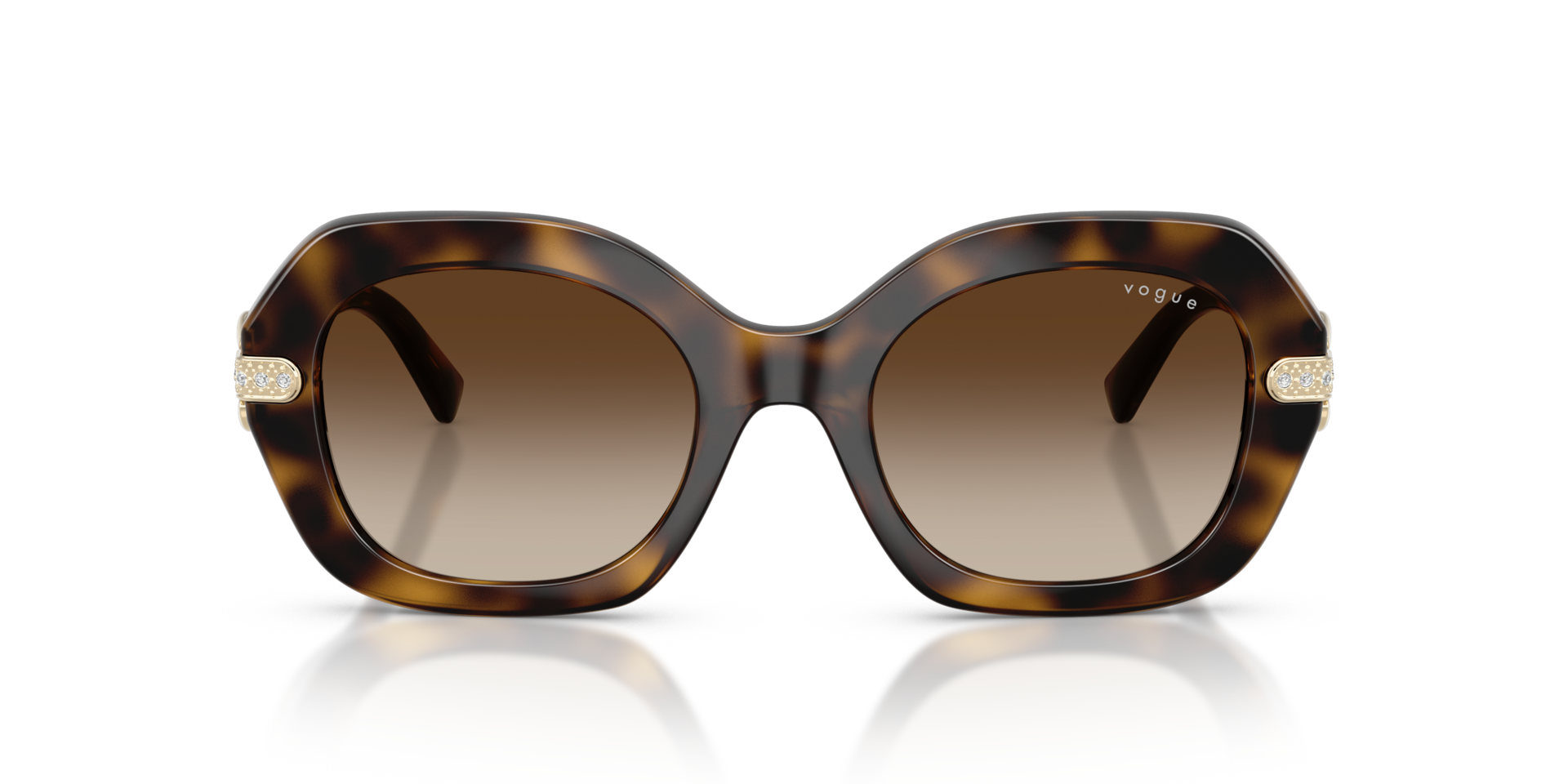 Vogue Irregular Frame Sunglasses In Dark Havana