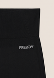 Freddy Womens Knitted Seamless Legging Short In Black