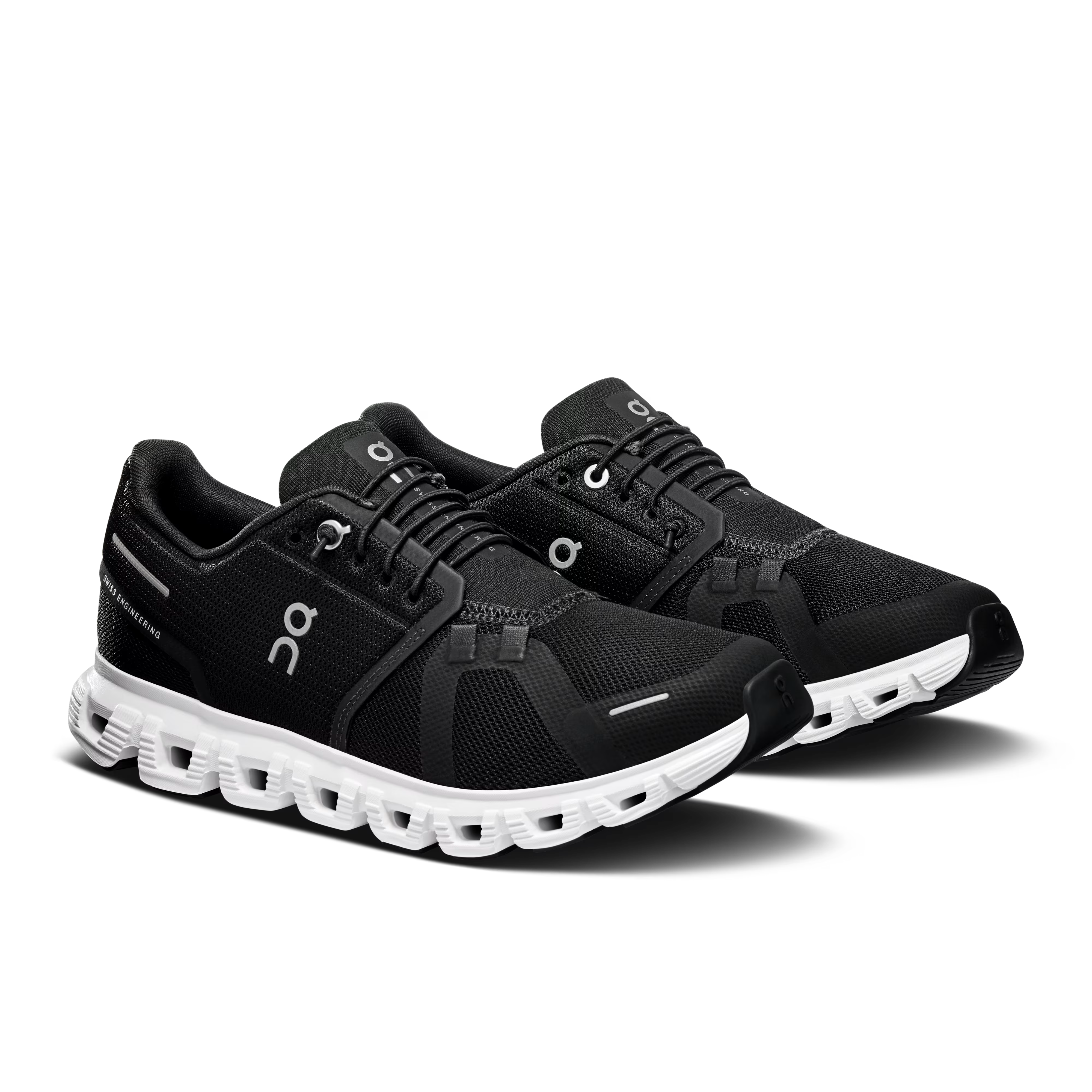 On Womens Cloud 6.0 Shoes In Black & White