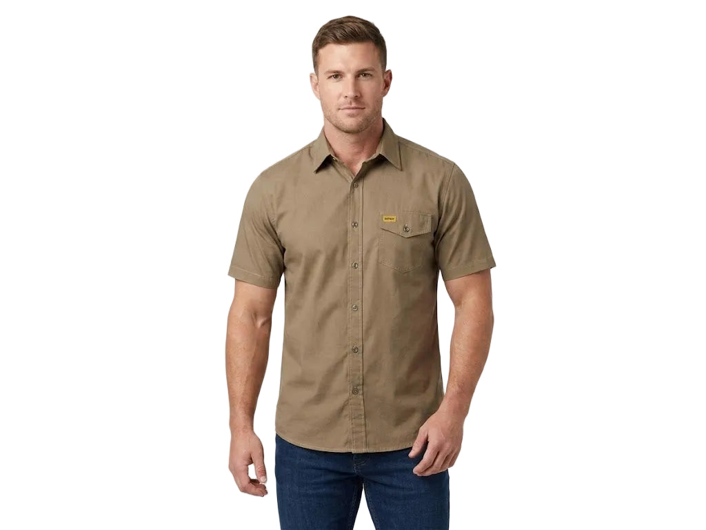 Sniper Mens Adventure Short Sleeve Shirt In Taupe