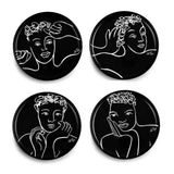 Carrol Boyes Dinner Plate Set Of 4-Sketchbook In Black