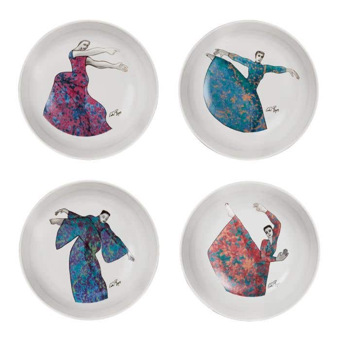 Cereal/Soup Bowl Set Of 4-Dancing Girls