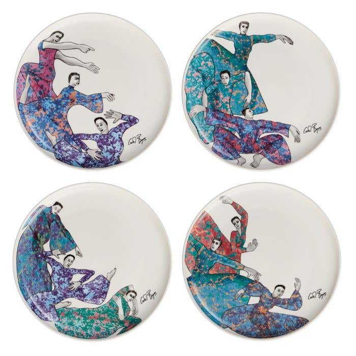 Dinner Plate Set Of 4-Dancing Girls