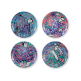 Carrol Boyes Dancing Girls Set Of 4 Rimmed Coasters In Blue
