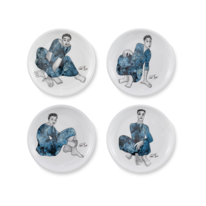 Carrol Boyes Indigo Girls Set Of 4 Rimmed Coasters In Blue