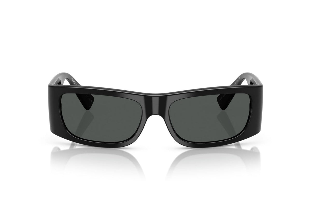 Versace Rectangular Unisex Sunglasses In Black