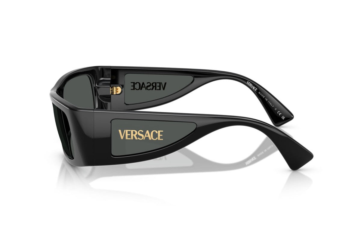 Versace Rectangular Unisex Sunglasses In Black