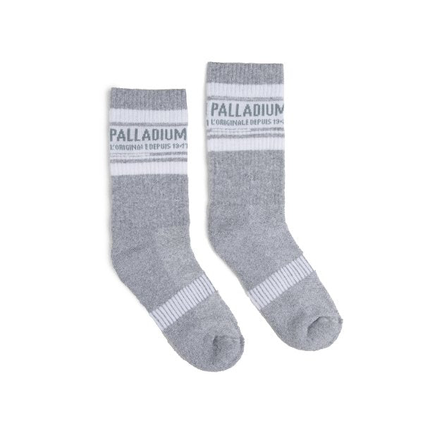 Palladium Ps8974 Mens Stripe Ctn Shaft Socks Silver Grey