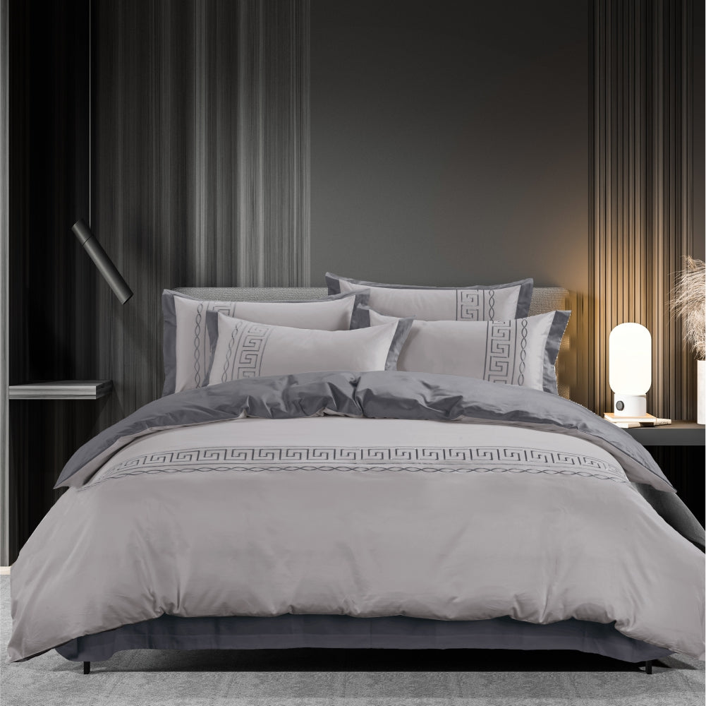 Egyptian Cotton Co T400 Donatella Duvet White/Grey