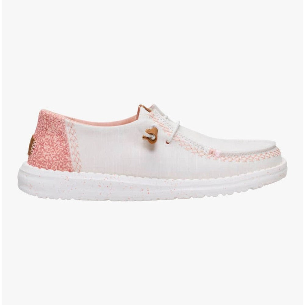 Hey Dude Womens Wendy Boho Butterfly Shoes In Snow White/Pink