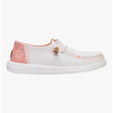 Hey Dude Womens Wendy Boho Butterfly Shoes In Snow White/Pink