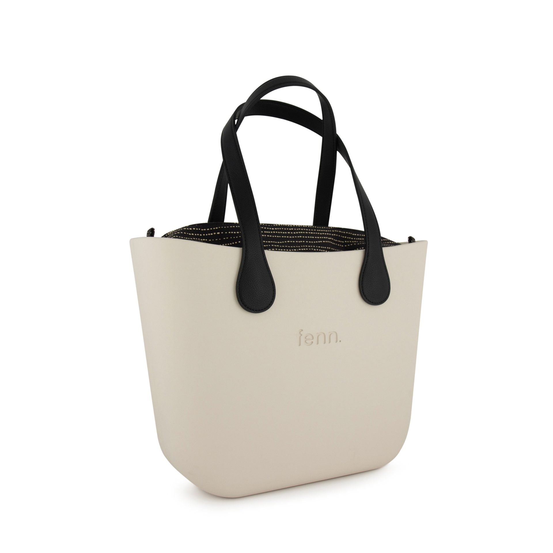 Fenn Gold Zip Black Handle Tote Black