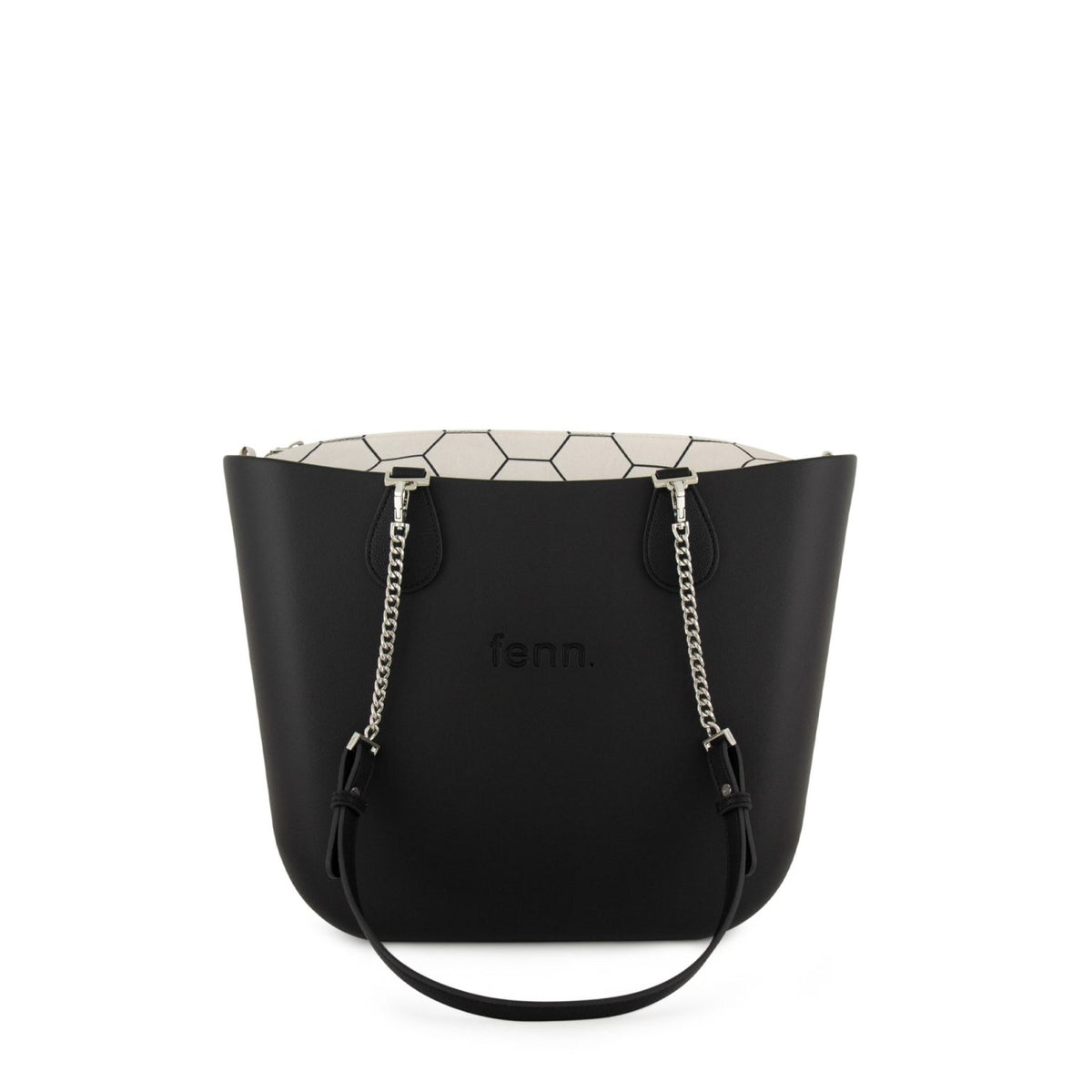 Fenn Pattern Silver Handbag In Black
