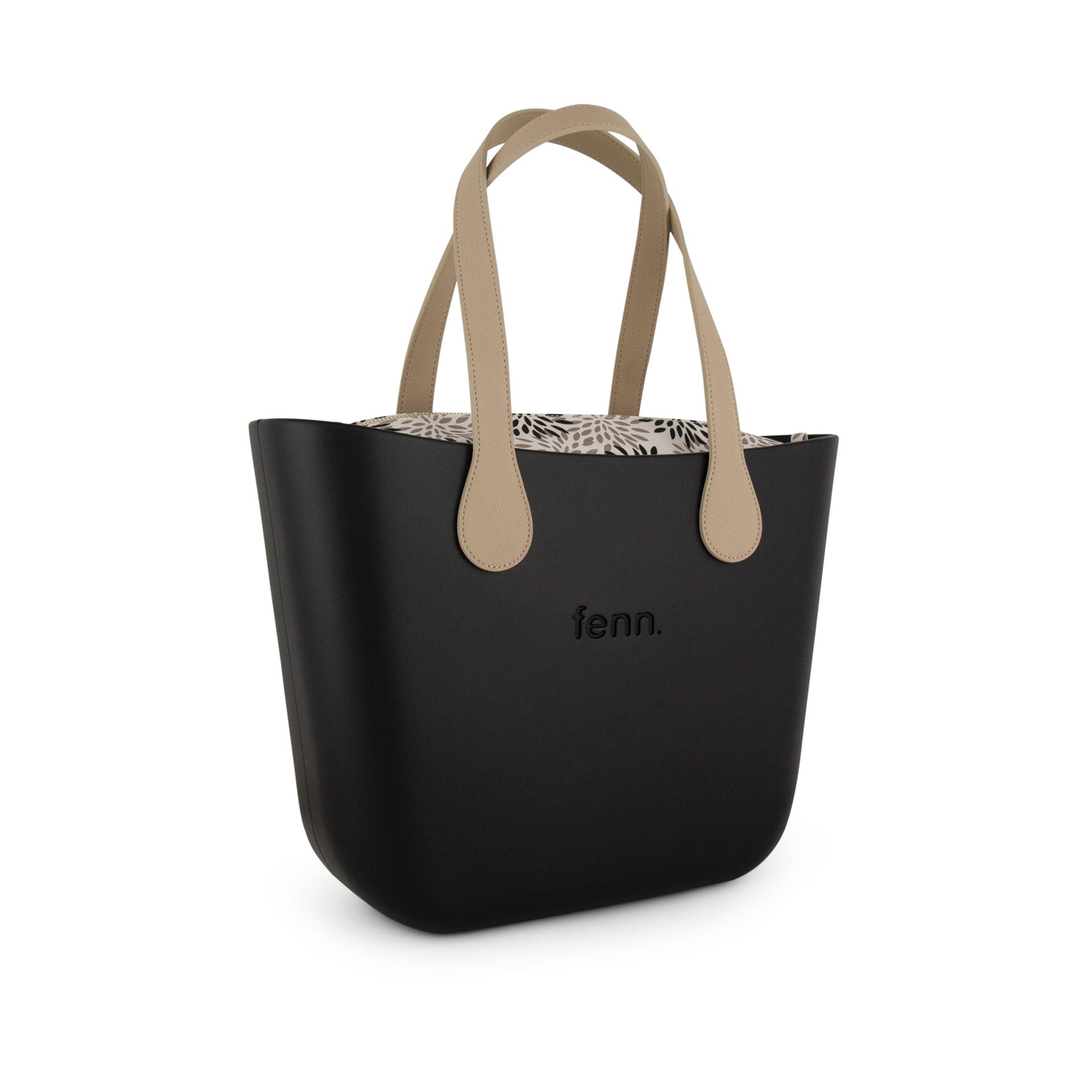 Fenn Light Stone Print Gold Zip Handbag In Black
