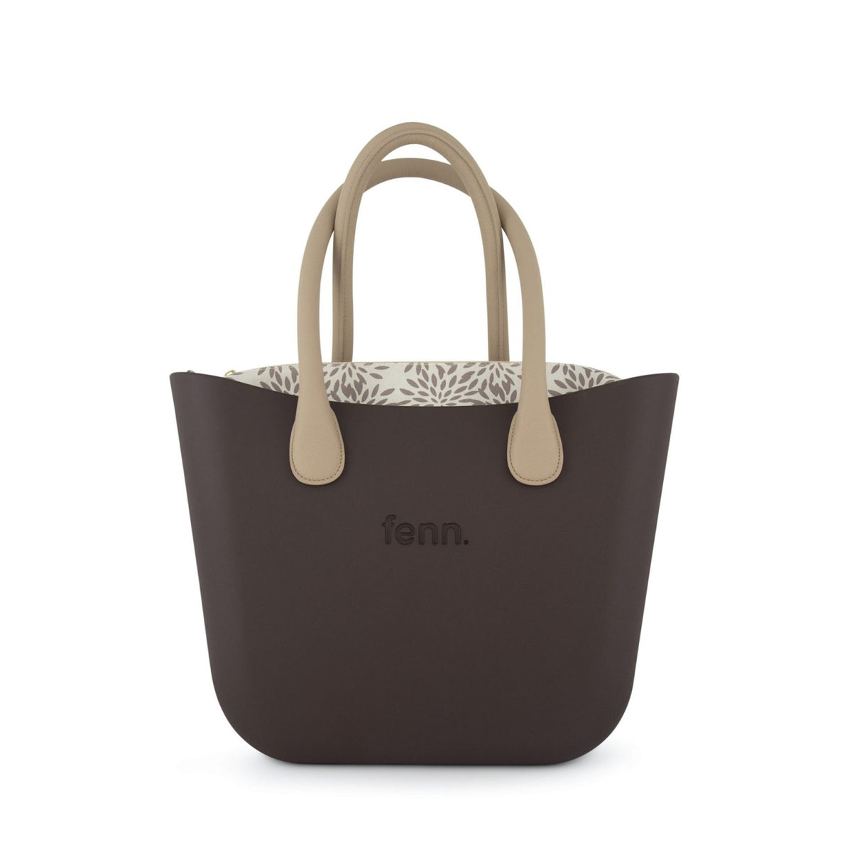 Fenn Light Stone Handle Tote Bag In Chocolate