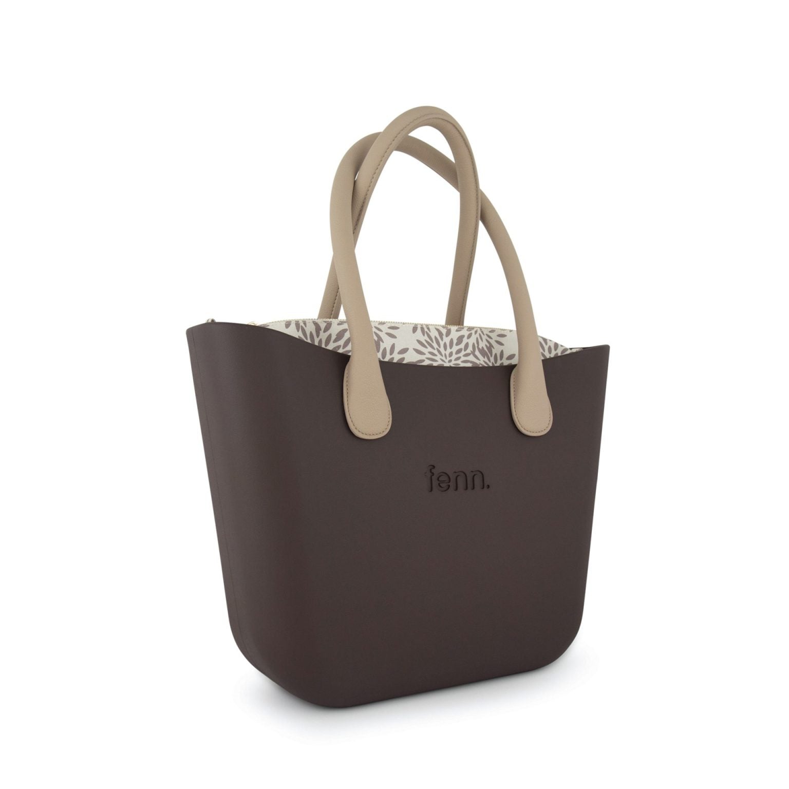 Fenn Light Stone Handle Tote Bag In Chocolate