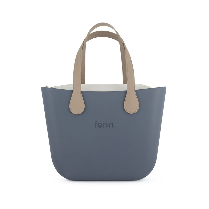 Fenn Stone Handle Tote Bag In Denim Blue