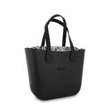 Fenn Silver Zip Black Handle Tote Bag in Black