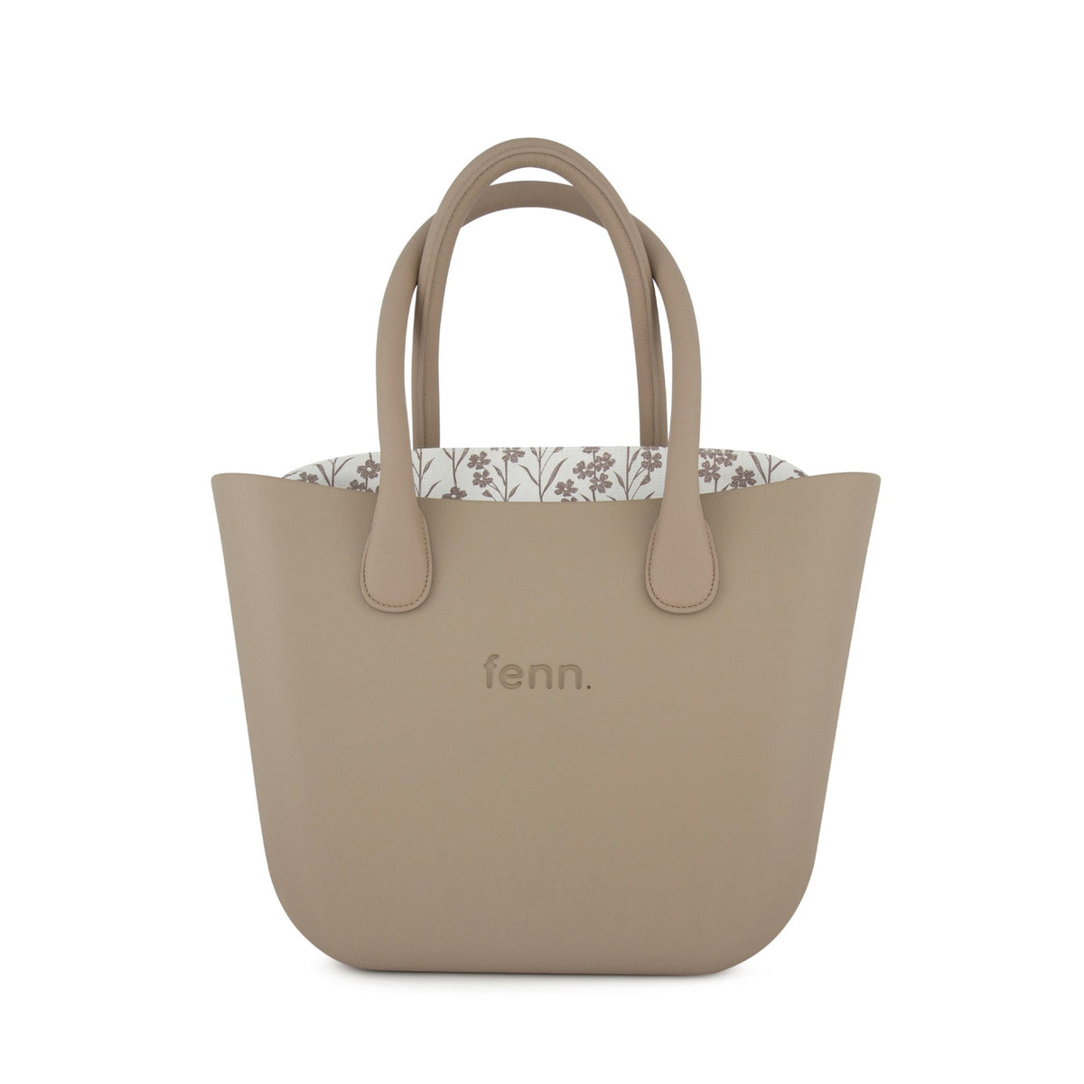 Fenn Gold Zip Stone Handle Tote Bag In Stone