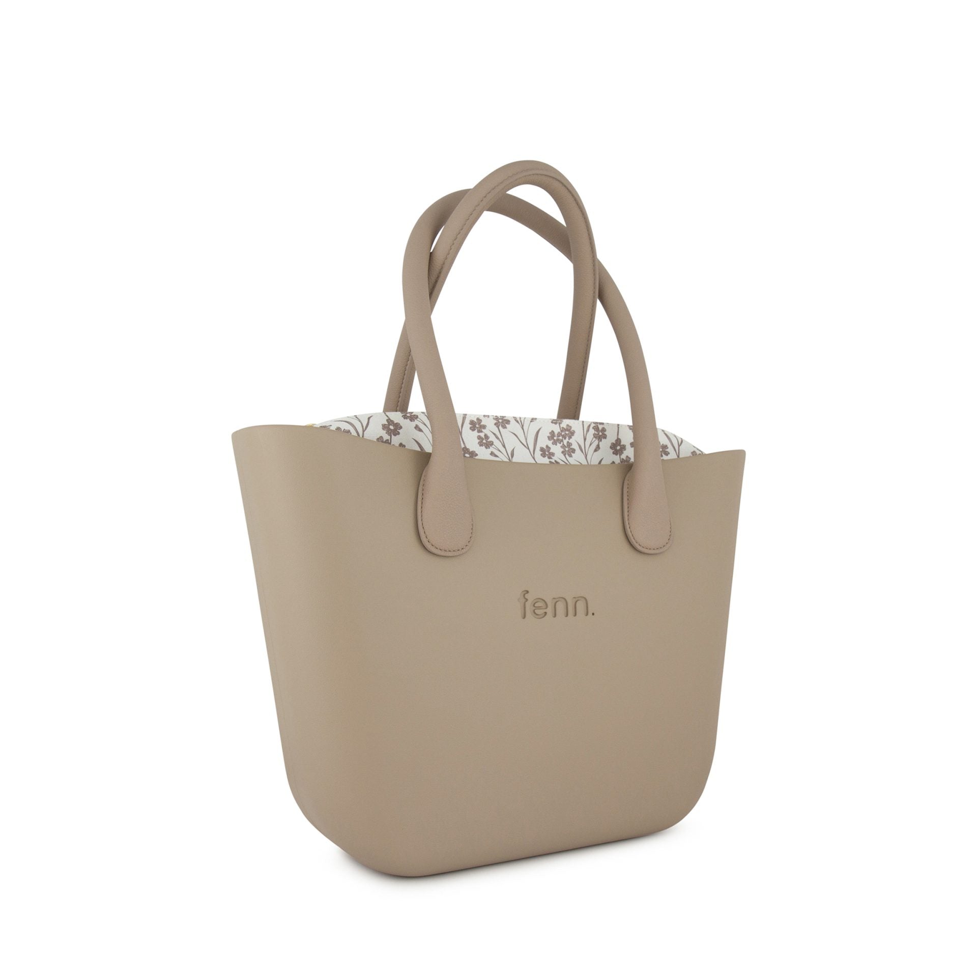 Fenn Gold Zip Stone Handle Tote Bag In Stone