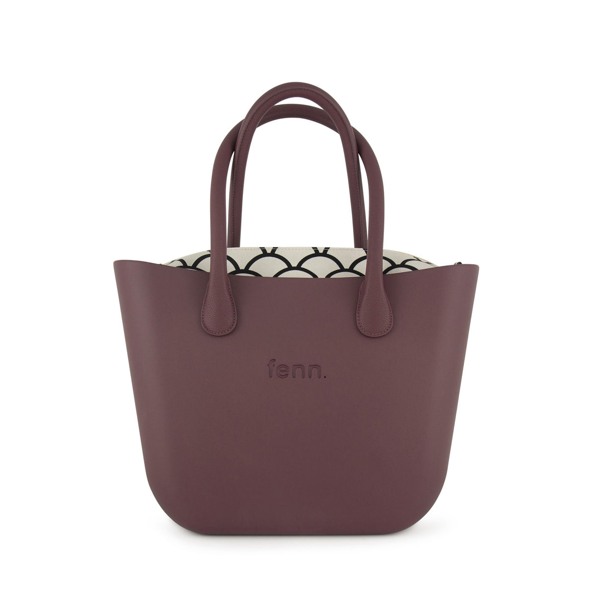 Fenn Gold Zip Printed Canvas Tote Bags In Purple