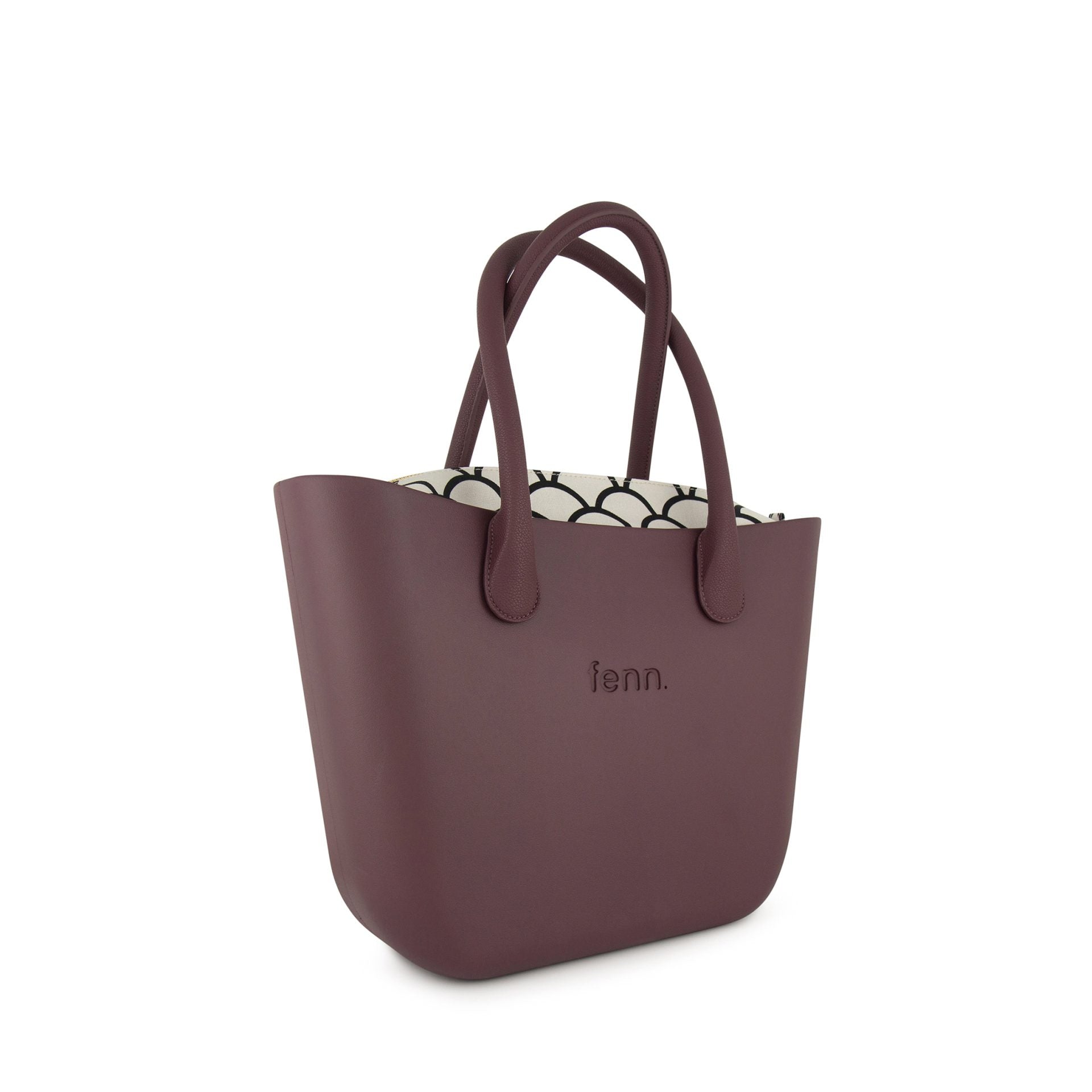 Fenn Gold Zip Printed Canvas Tote Bags In Purple
