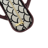Fenn Gold Zip Printed Canvas Tote Bags In Purple