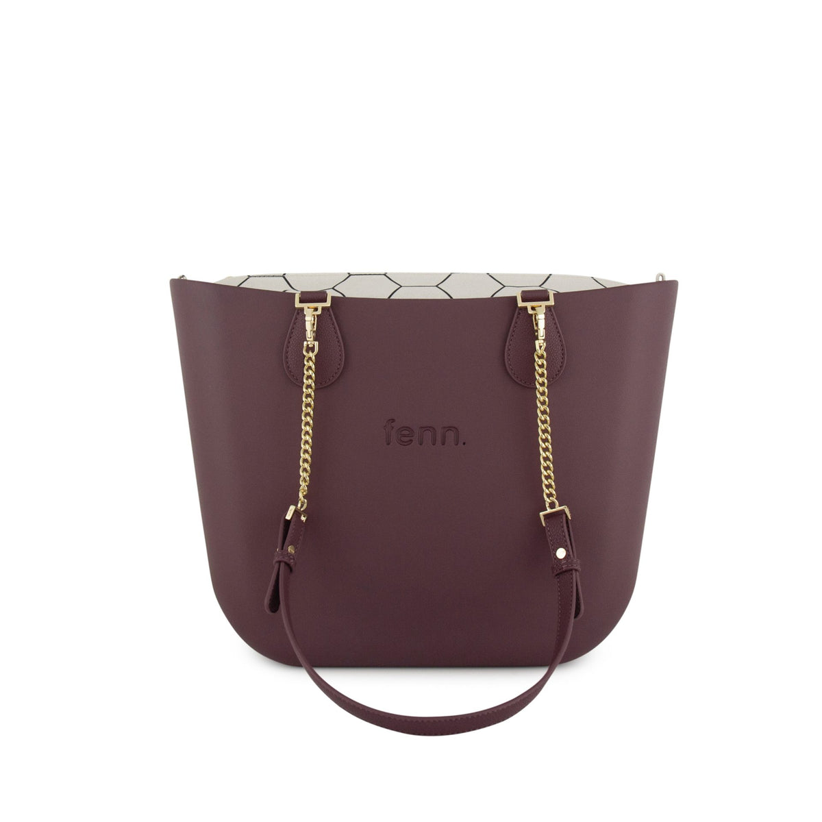 Fenn Gold Chain Pattern Print Tote Bag In Purple